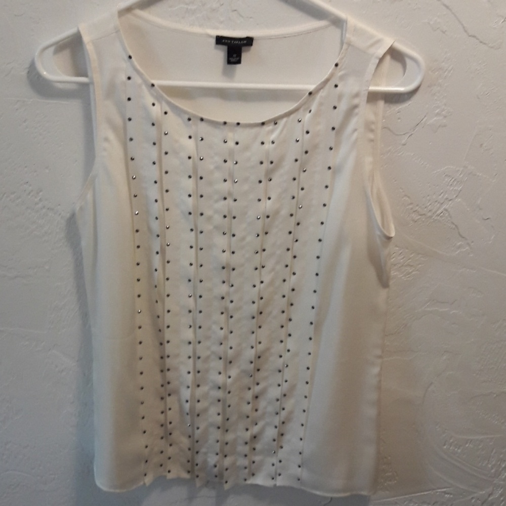 Cream colored blouse, Ann Taylor size small.